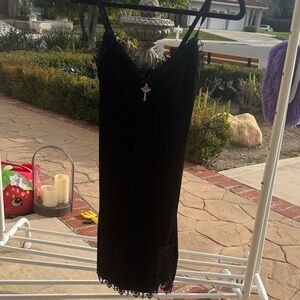 Chic Black Lace Slip Dress